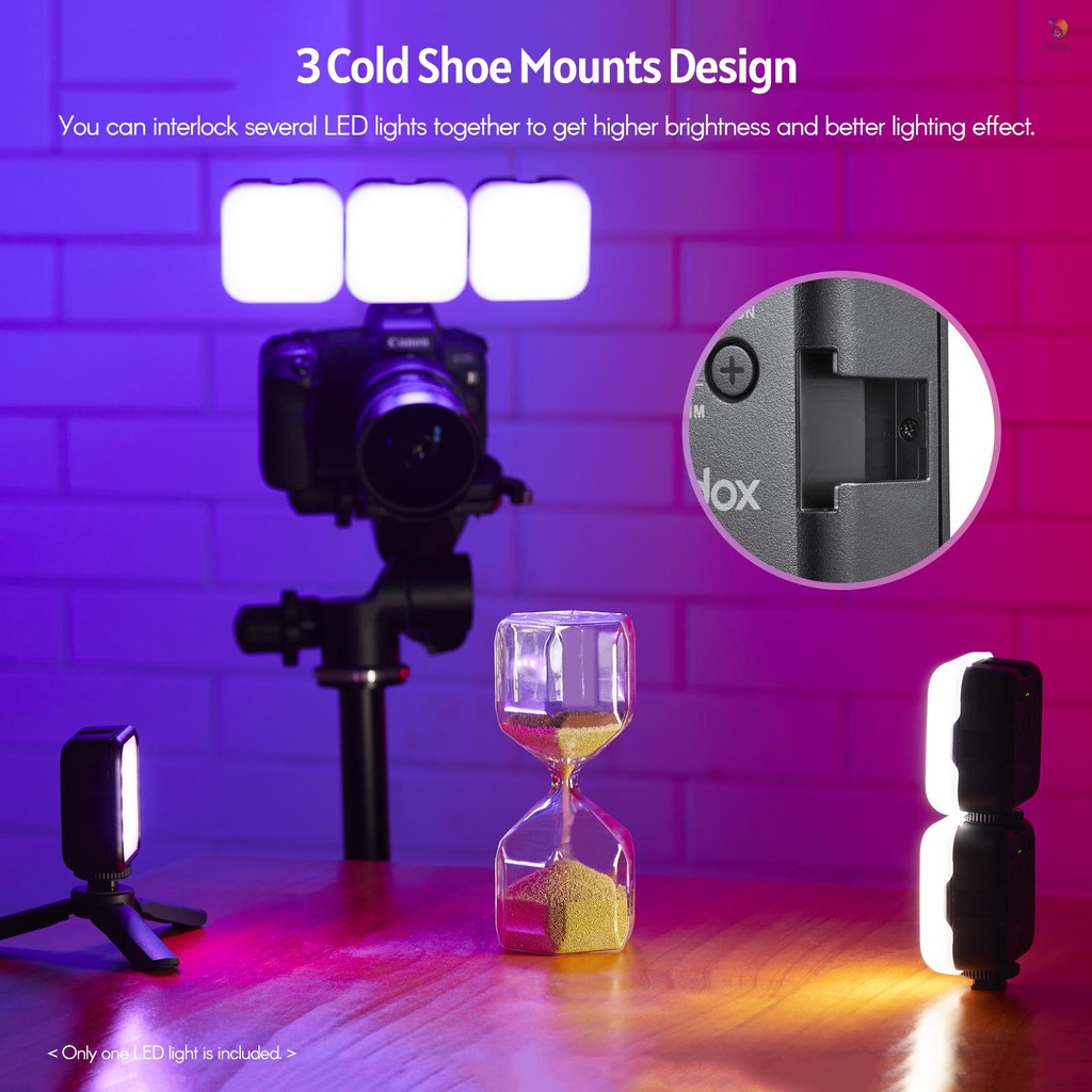 Đèn LED Mini 6Bi Hai Màu Có Thể Sạc Lại 3200K-6500K Hỗ Trợ Quay Video Trực Tiếp