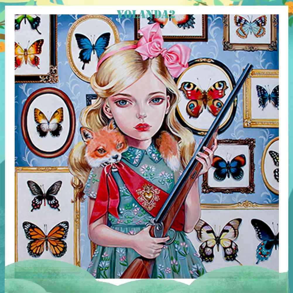 Tranh Đính Đá Kim Cương Toàn Bộ 5D DIY Hình Vẽ Cô Gái Trang Trí Nhà Cửa