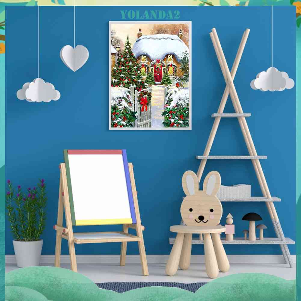 Tranh Đính Đá Kim Cương Toàn Bộ 5D DIY Hình Vẽ Vườn Giáng Sinh