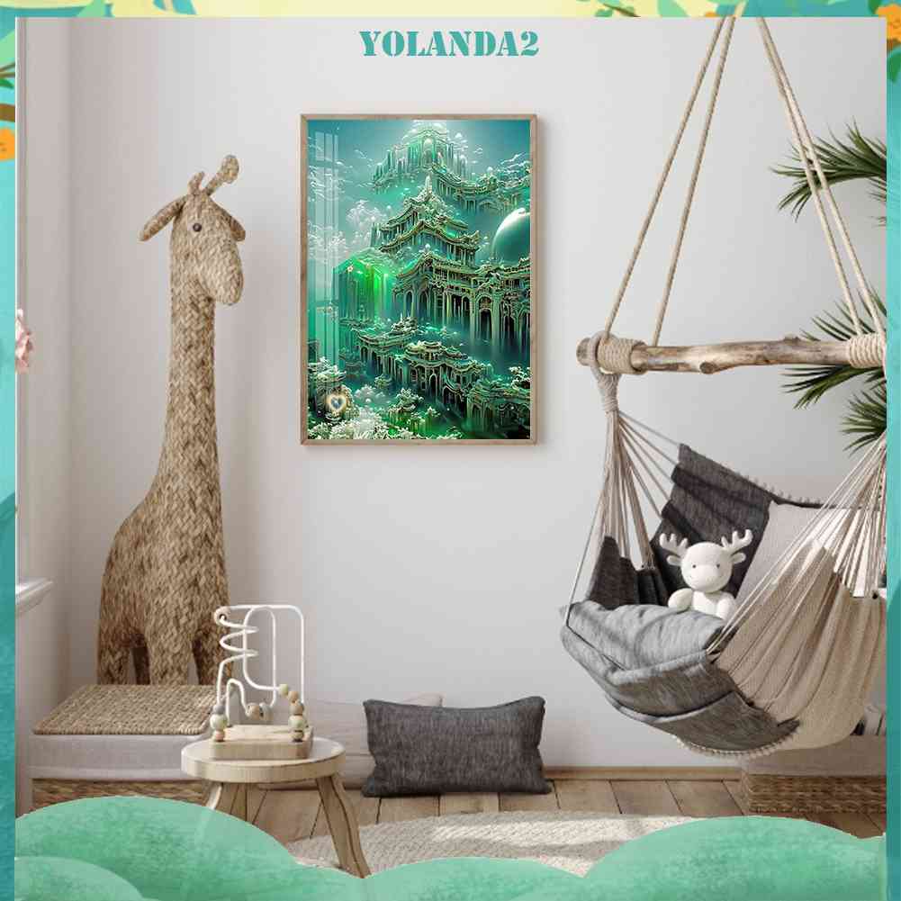 Tranh Đính Đá Kim Cương Toàn Bộ 5D DIY Hình Lâu Đài