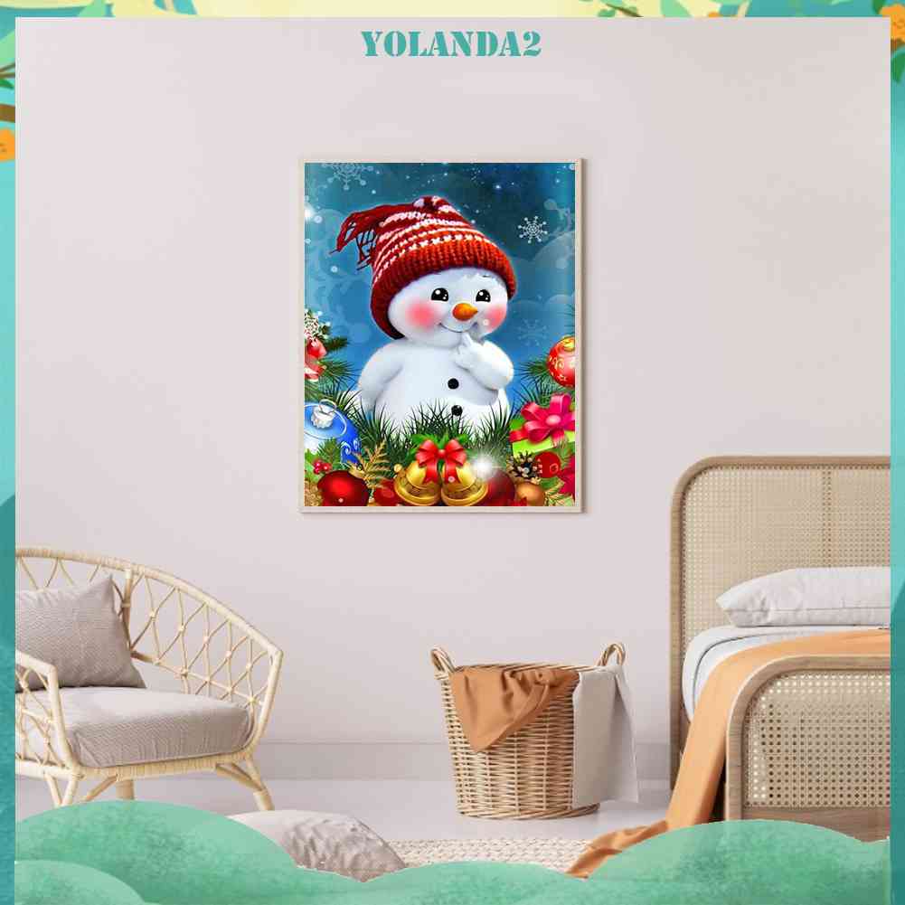 Tranh Đính Đá Kim Cương Toàn Bộ Hình Người Tuyết DIY