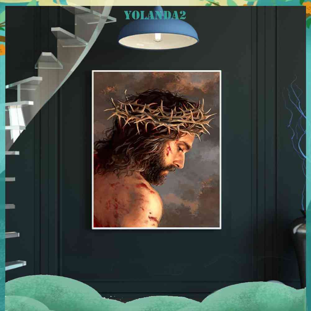 Tranh Đính Đá Kim Cương Toàn Bộ 5D DIY Hình Chúa Jesus