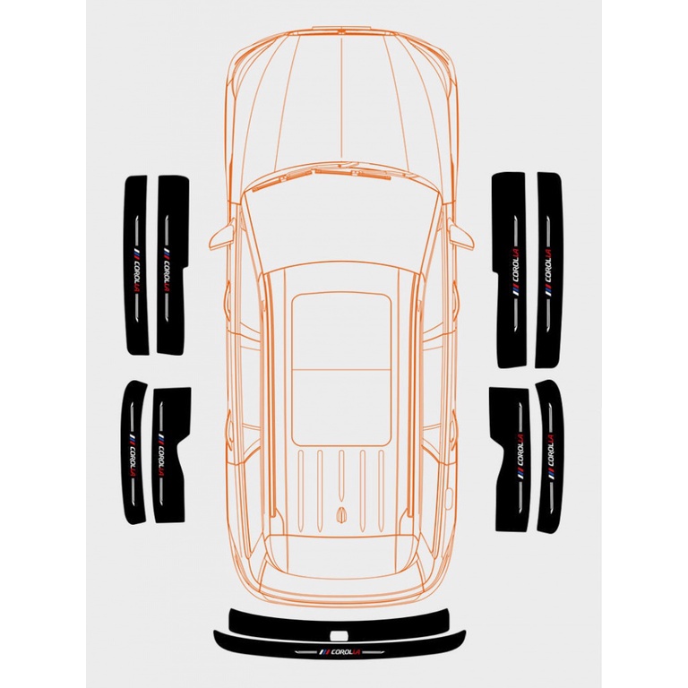 Miếng Dán Sợi Carbon Chống Trầy Trang Trí Bảo Vệ Bàn Đạp Xe Hơi TOYOTA CROSS 2019-2022COROLLA CC