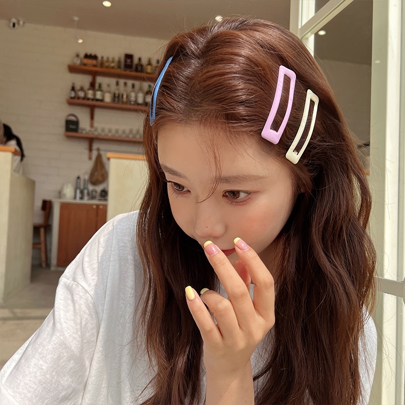 Kẹp Tóc bb Hình Vuông Nhiều Màu Sắc Dễ Thương Cho Nữ