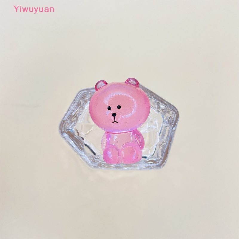 < Yiwuyuan > Tượng Gấu Hoạt Hình Phát Sáng Trang Trí Phong Cảnh DIY Mới