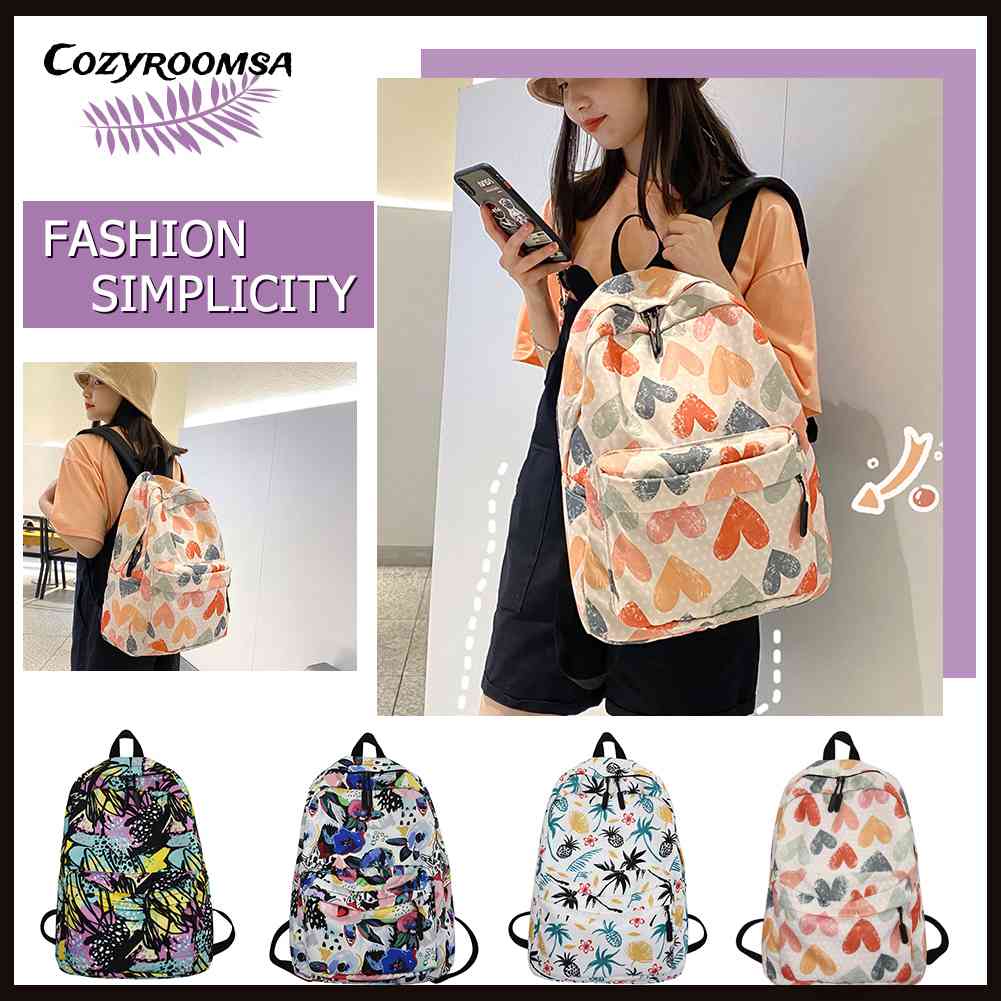 Ba Lô Lớn In Họa Tiết Hoạt Hình Graffiti Phong Cách Preppy Cho Nữ