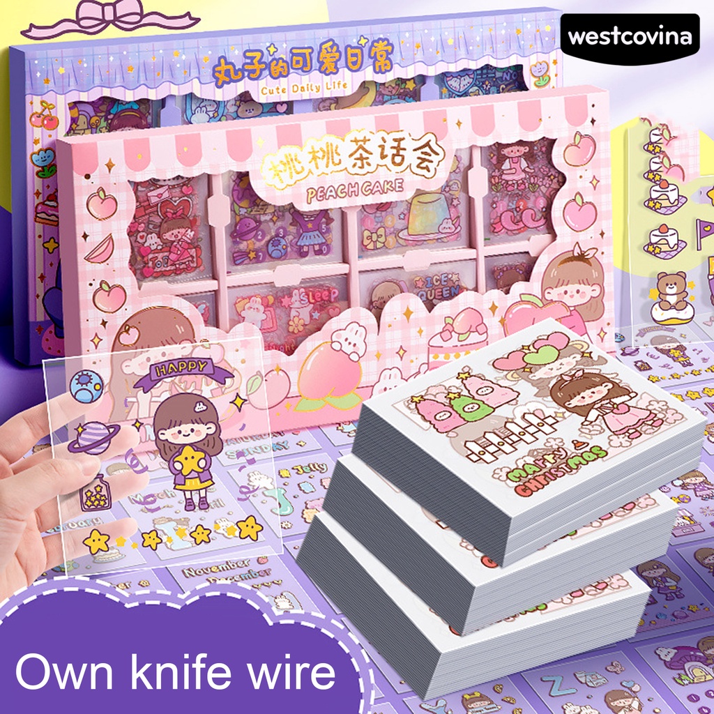 [COD]♪Bộ 200 Miếng Dán Tự Dính Họa Tiết Hoạt Hình Dễ Thương Chống Thấm Nước Trang Trí Sổ Tay / Đồ Dùng