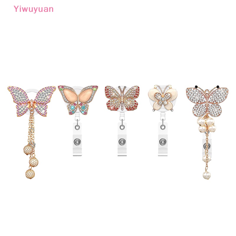 (MớI) Kẹp Tên / Danh ThiếP ĐíNh Đá HìNh BướM Xinh XắN