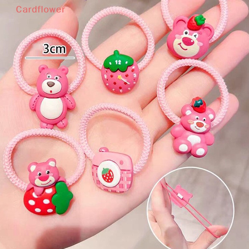 5 Cặp Dây Buộc Tóc Cao Su Co Giãn Hình Trái Cây / Gấu Hoạt Hình Dễ Thương Cho Bé Gái