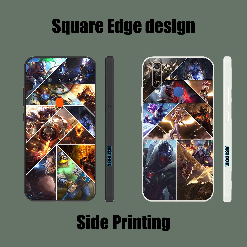 Ốp Điện Thoại PC Viền Vuông Chống Sốc Họa Tiết Game Liên Minh Huyền Thoại NBZ09 Cho iPhone X XS MAX XR 13 Pro 7 8 Plus