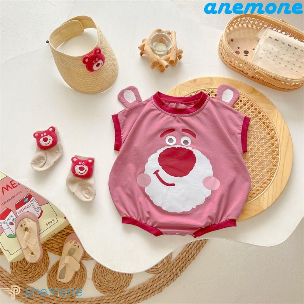 Vớ Cotton Mùa Hè In Họa Tiết Dâu Tây / Gấu Dễ Thương Dùng Chụp Ảnh Cho Bé Sơ Sinh