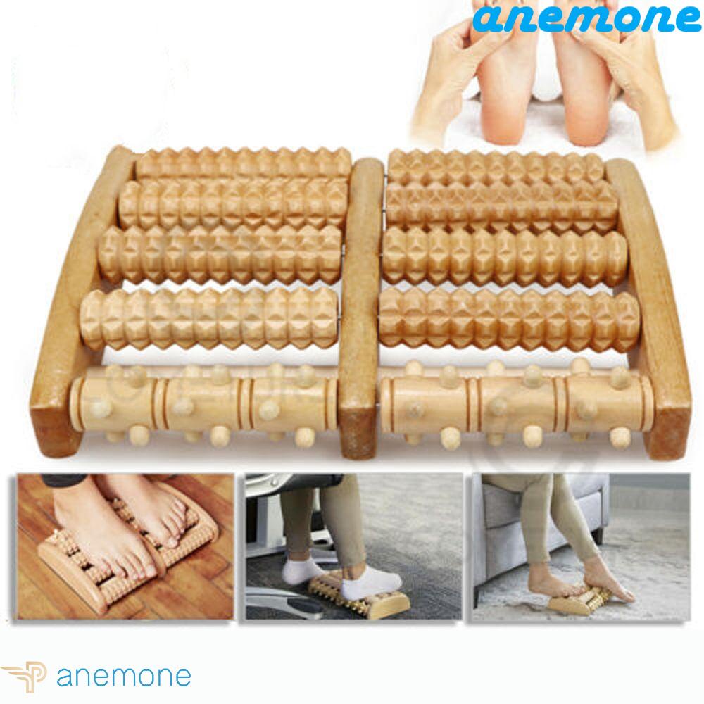 Dụng Cụ Lăn Massage Chân 5 Hàng Giảm Đau 3D Bằng Gỗ