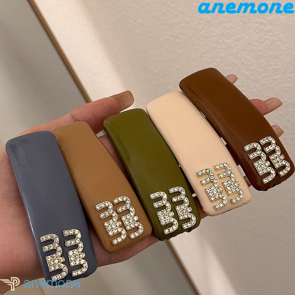 Kẹp Tóc Bằng Da Pu In Chữ Phong Cách Hàn Quốc Dành Cho Nữ