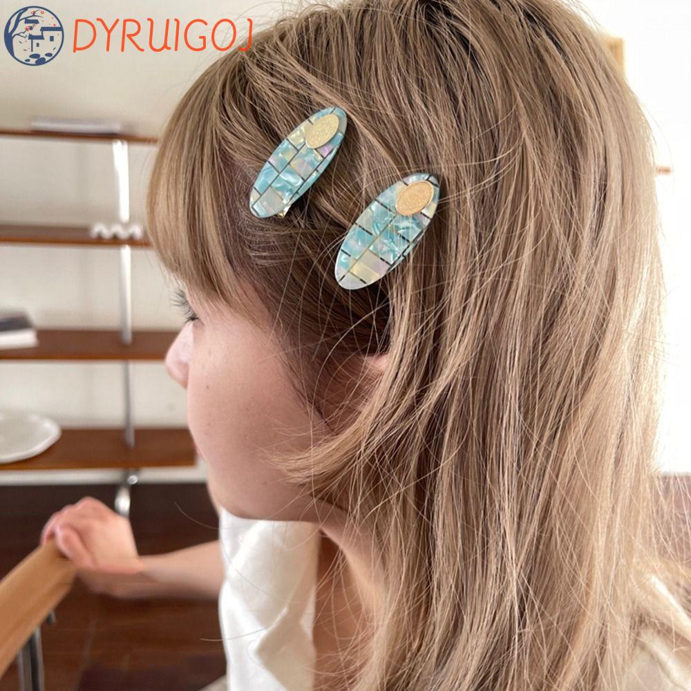 Kẹp Tóc Nhỏ Hình Oval Màu Kẹo Axit Acetic Không Để Lại Dấu Vết Dễ Thương Sáng Tạo Dành Cho Bạn Nữ