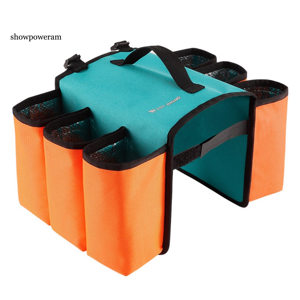 Túi Đựng Đồ Uống Hai Mặt 6 Ngăn Gắn Yên Xe Đạp Chống Nước