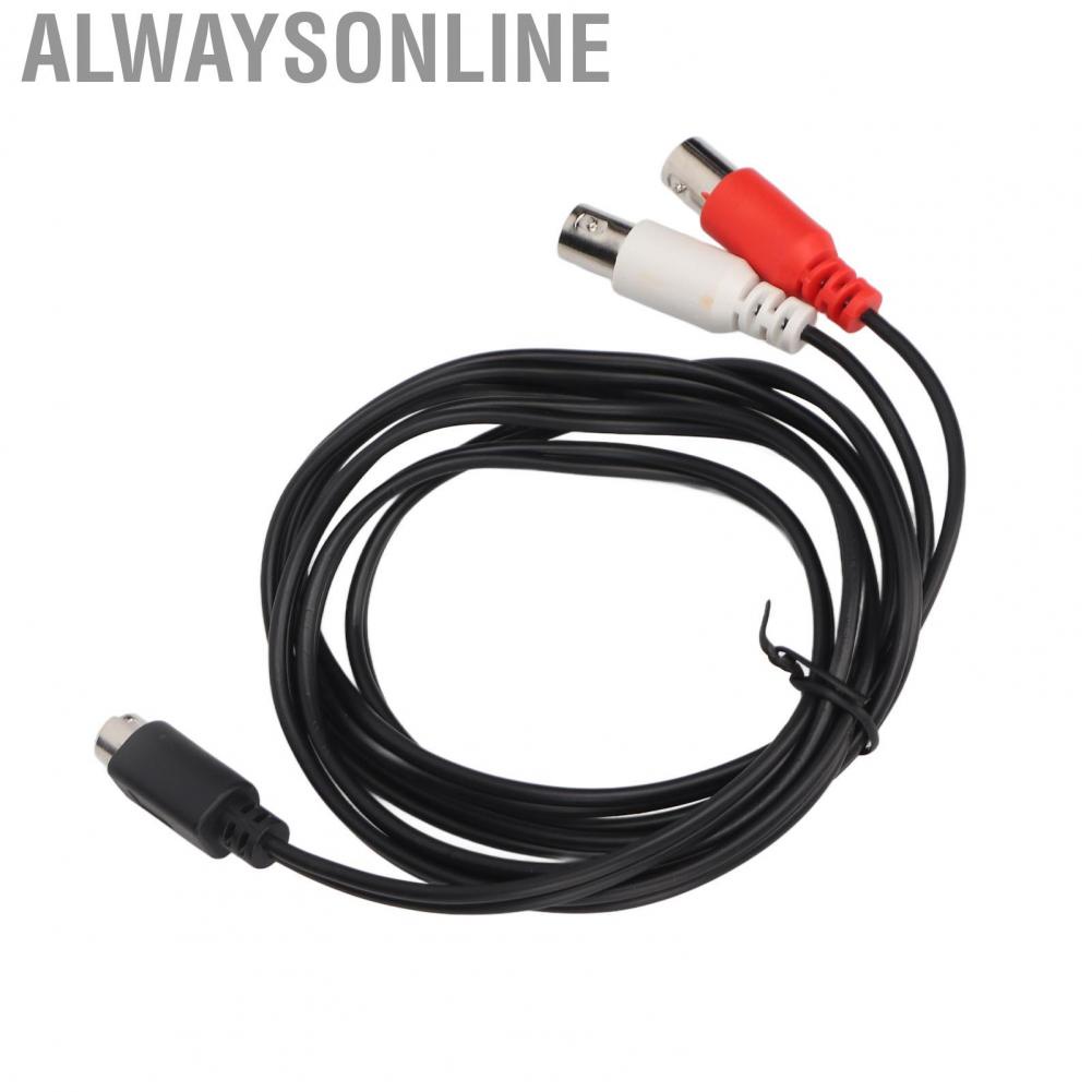 Alwaysonline MINI DIN 4 Pin to 2 BNC Cable Flexible 4PIN Male 2BNC Female Y Splitter Video Adapter 4.9ft cable audio
