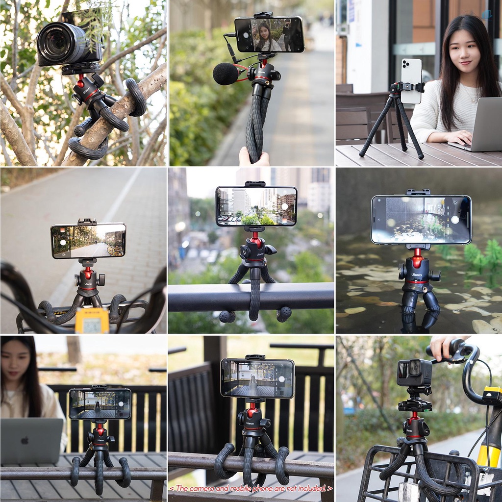 Giá Đỡ Ba Chân Bạch Tuộc Mini Ukissinone ULANZI 33 30 60° Đĩa Tháo Lắp Nhanh Đầu Bi Panoramic Max. Phụ Kiện Chịu Lực Chuyên Dụng Cho Xe Đạp Smar 2 2KG