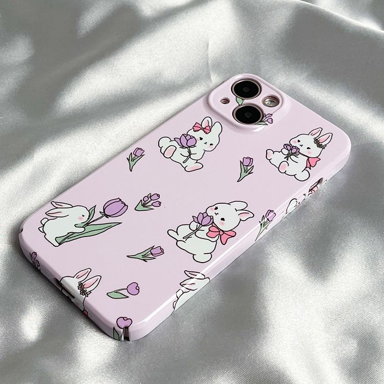 Vỏ Cứng Phim Dán Hoa Tulip111314Ốp Điện Thoại Họa Tiết Thỏ Đáng Yêu Cho Apple Iphone 14Xs