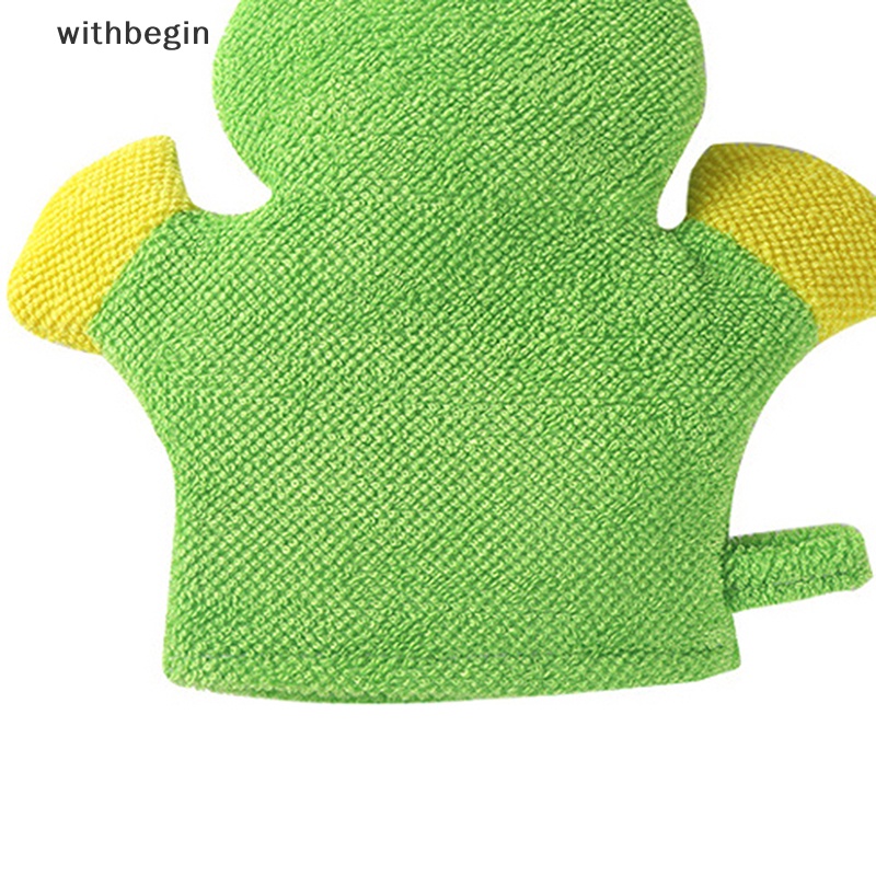 Găng Tay cotton Rửa Mặt Họa Tiết Động Vật Vui Nhộn Cho Bé