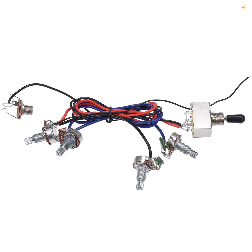 Bộ Công Tắc Đàn Guitar Điện 2T2V 500K 3 Chiều Có Giắc Cắm Chuyên Dụng