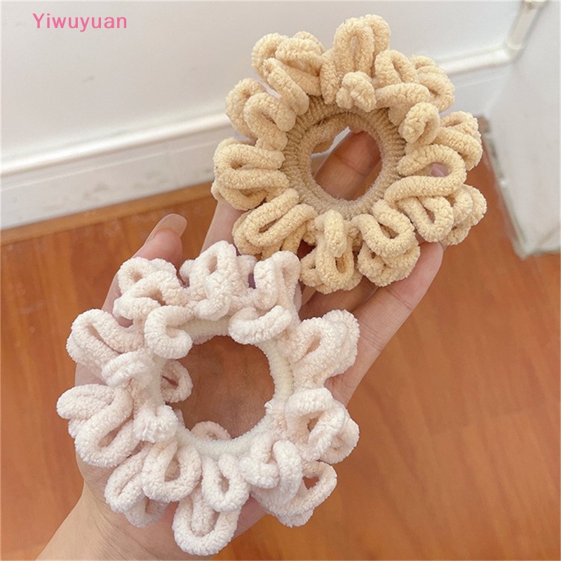 Dây Buộc Tóc Cao Su Co Giãn Bọc Vải Lông Mềm Mại Màu Trơn Thời Trang Thanh Lịch Dành Cho Bạn Nữ