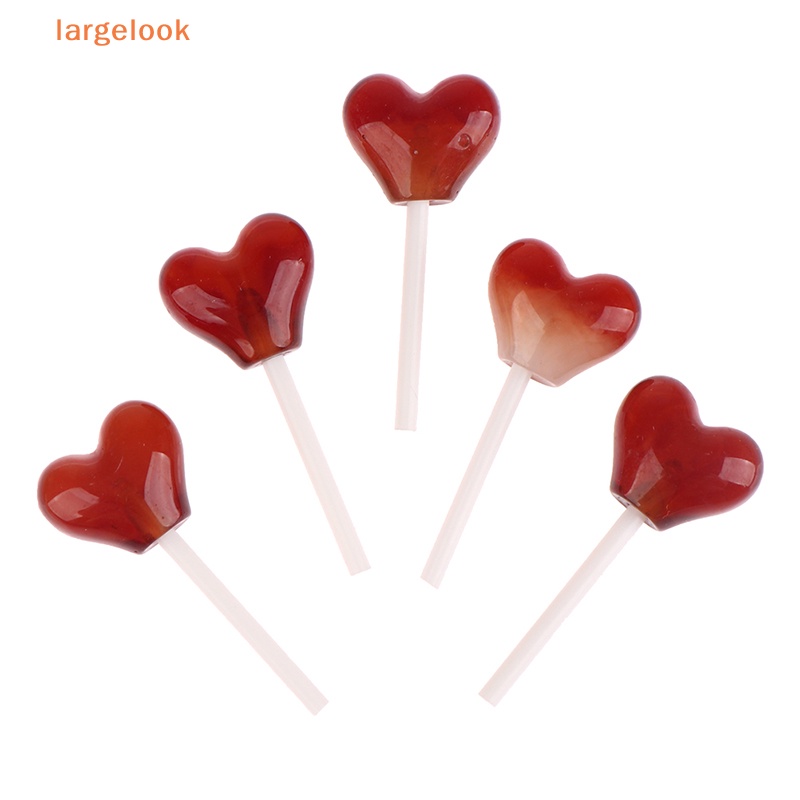 Bộ 10 Kẹo Mút Trái Tim Nhiều Màu Sắc Bằng Nhựa Resin Dùng Làm Đồ Thủ Công / Sổ