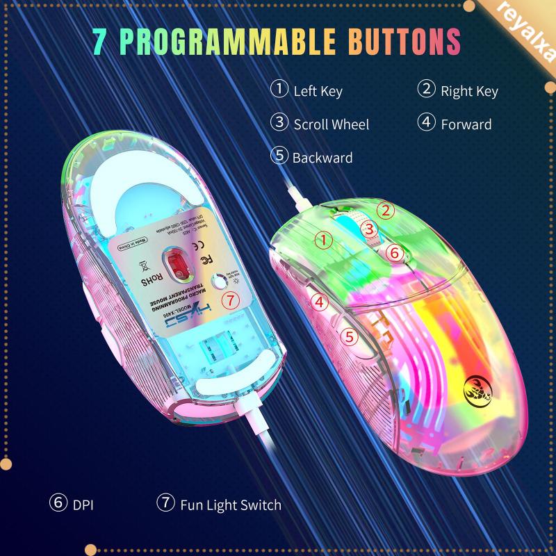 Chuột Chơi Game Có Dây 12800 DPI 6 DPI RGB Chuyên Dụng Cho Máy Tính Laptop