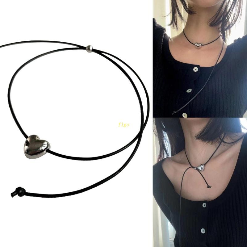 Vòng Cổ Mặt Trái Tim Phong Cách Harajuku Tối Giản