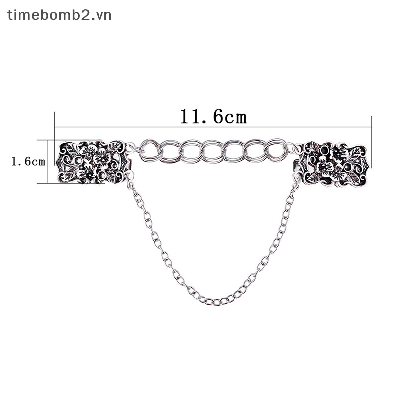 {Timebomb} Trâm Cài Áo Sweater / Khăn Choàng Hình Hoa Phối Dây Xích Làm Quà Tặng Cho Nữ