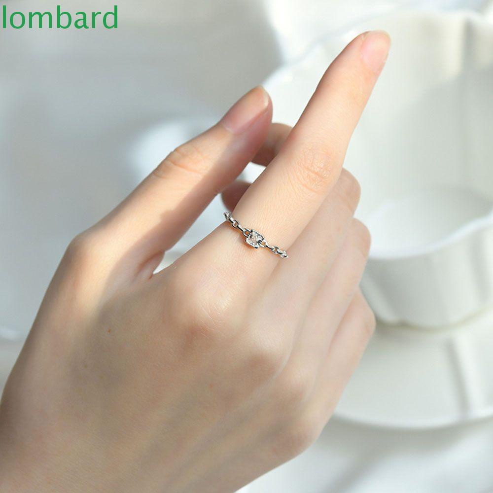 Nhẫn Hình Vuông Đính Đá Cubic Có Thể Điều Chỉnh Kích Cỡ Dành Cho Nữ