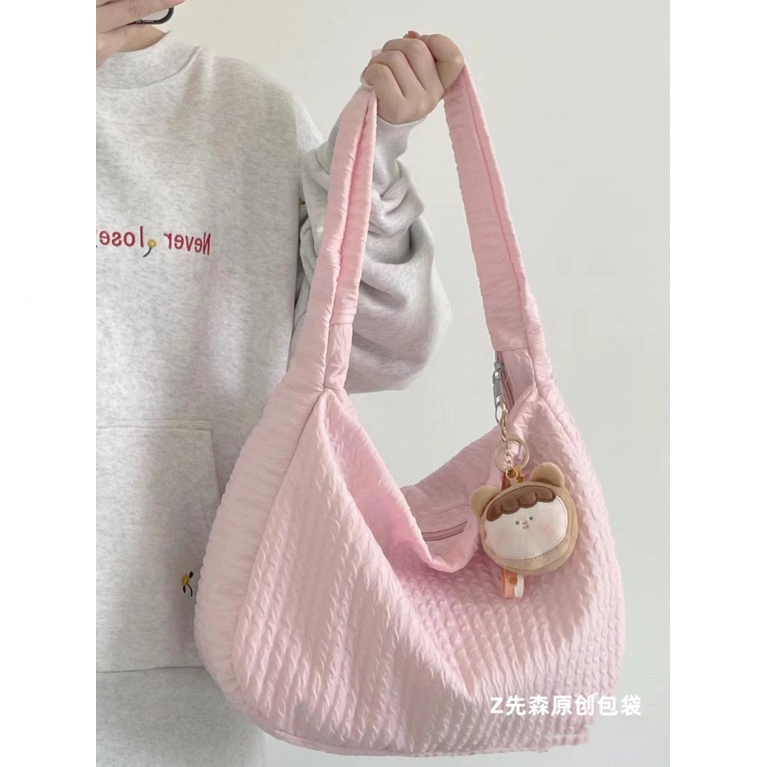 Túi vải bố dung tích lớn Túi đeo một bên vai nữ thường ngày kiểu Nhật cho nữ Túi đeo chéo 31x42x15