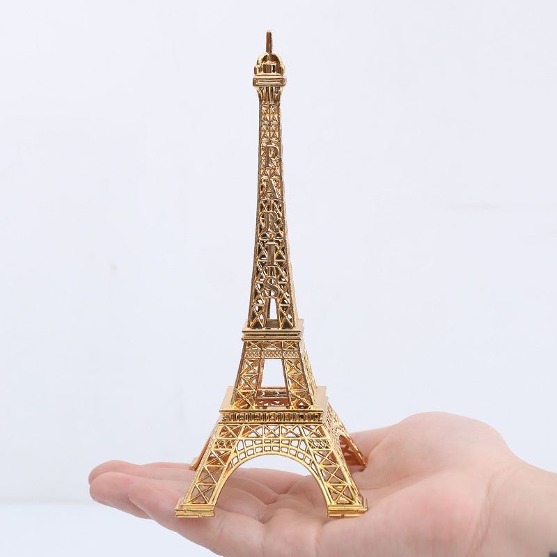 Mô Hình Tháp Eiffel Màu Vàng Sang Trọng Kèm Hộp Đựng