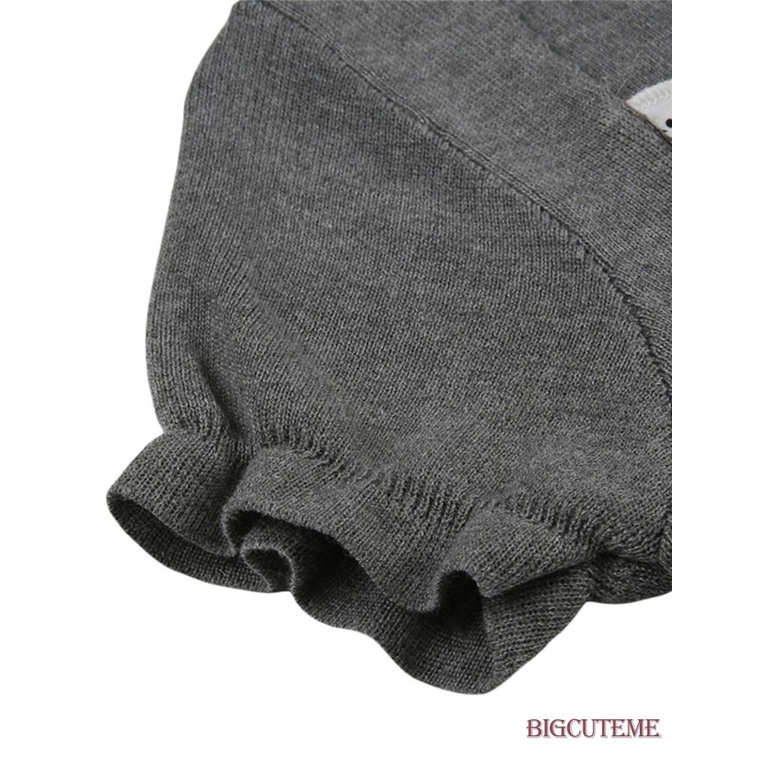 Áo Dệt Kim Ngắn Tay Cổ Vuông Phối Bèo Họa Tiết Chấm Bi Phong Cách Đường Phố