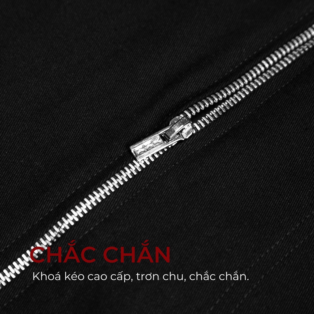 Áo khoác kaki nam cao cấp màu đen 3 túi sang trọng HIDDLE | H9-AK4