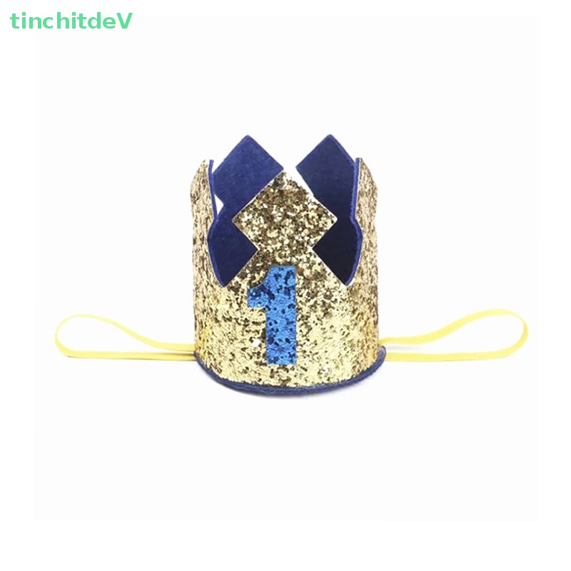 Băng Đô Hình Vương Miện Màu Vàng / Xanh Dương Xinh Xắn Cho Bé Gái