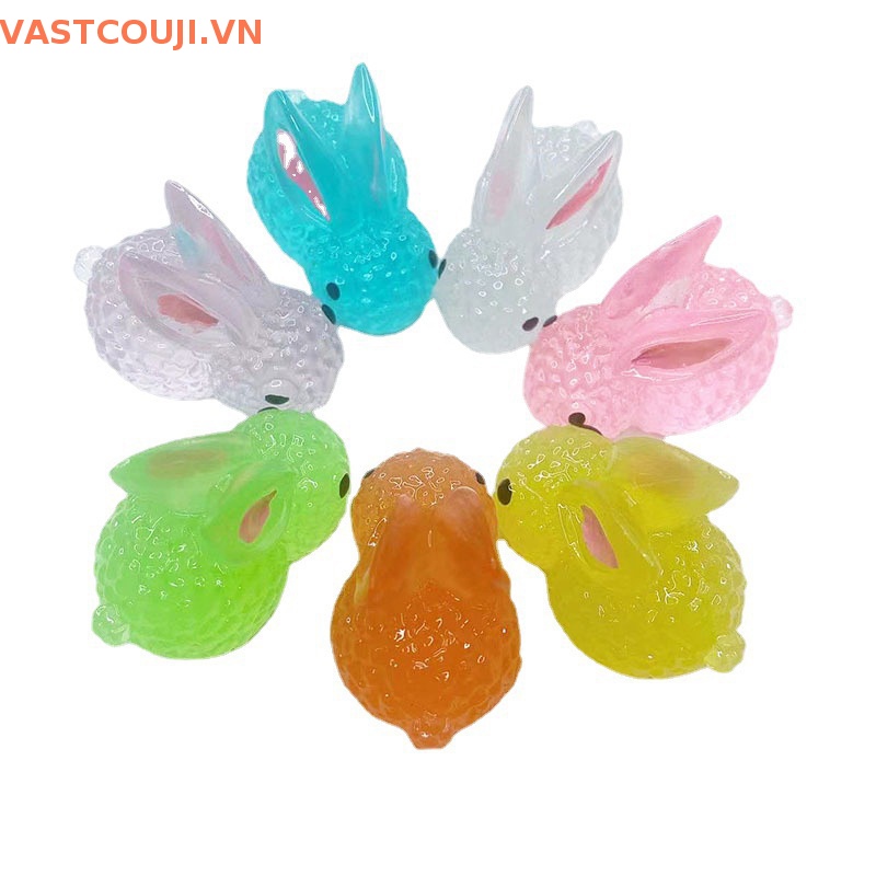 Bộ 5 Tượng Thỏ Phát Quang Dùng Trang Trí Tiểu Cảnh