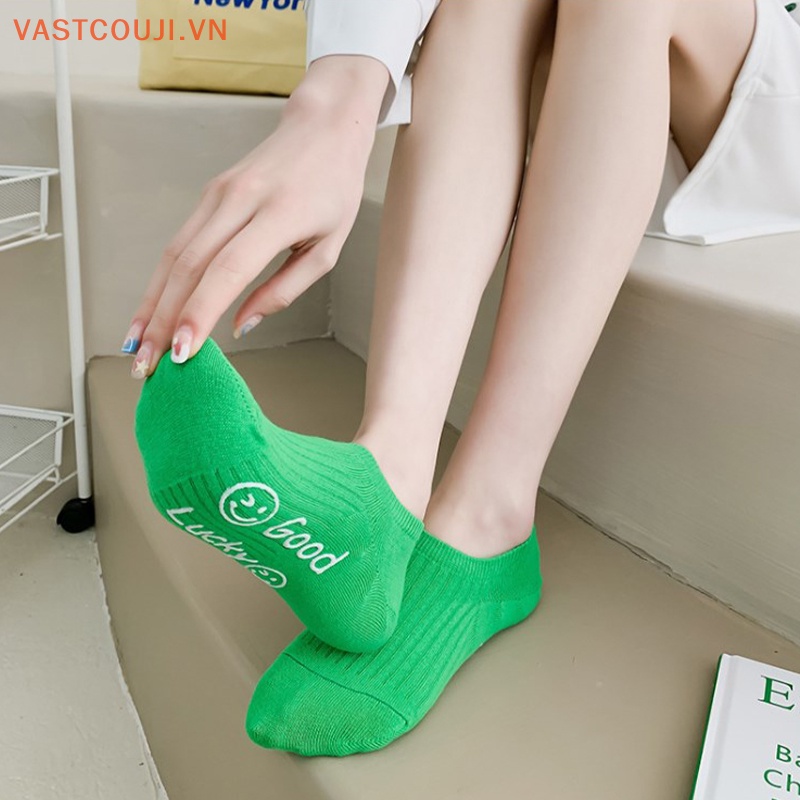 Vớ Cotton Mỏng Thoáng Khí In Chữ VASTJI Thời Trang Xuân Hè Cho Nữ