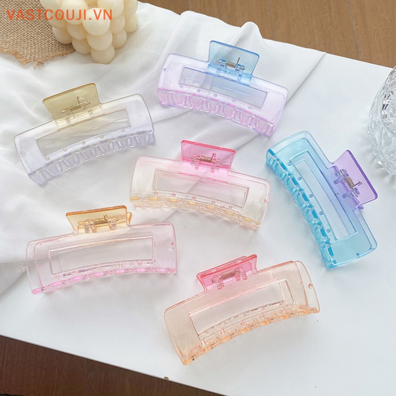 Kẹp Tóc Càng Cua Bằng Nhựa Trong Suốt Màu Gradient Phong Cách Hàn Quốc Thanh Lịch