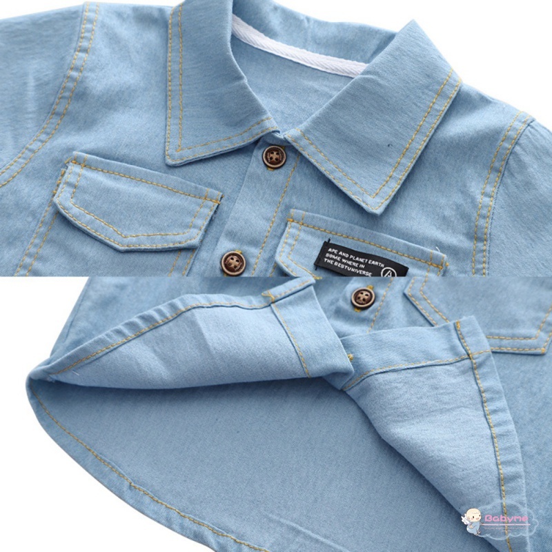 Set Đồ Mùa Hè 2 Món Gồm Áo Sơ Mi Denim Đa Năng + Quần Ngắn Thoải Mái Chất Lượng Cao Phong Cách Hàn Quốc Cho