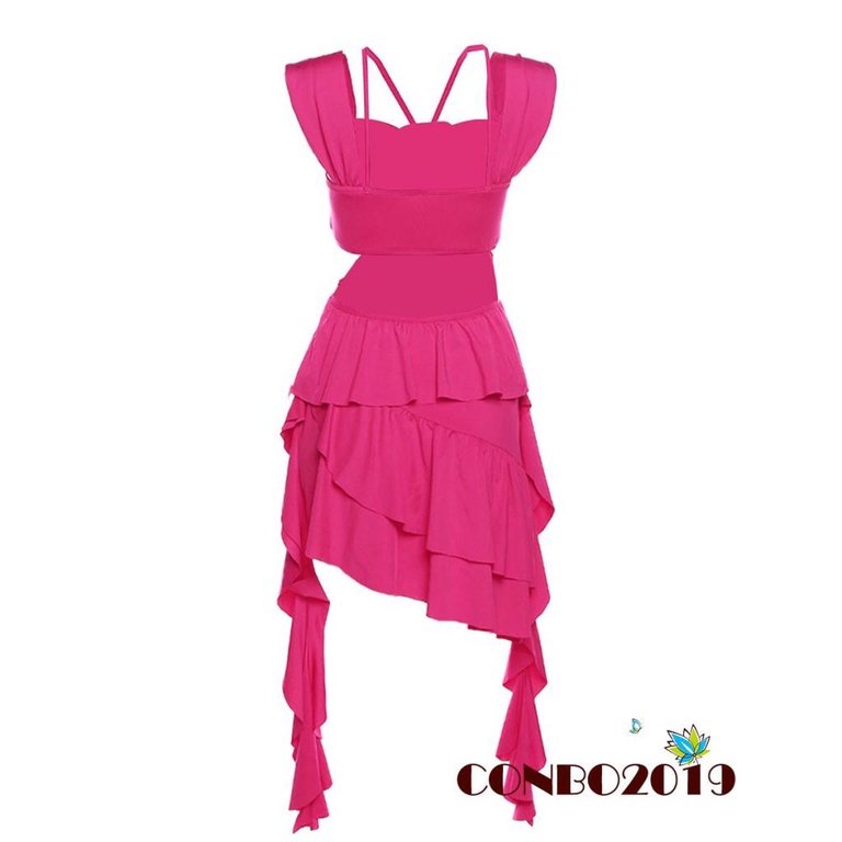 Đầm Midi Không Tay Nhún Bèo Họa Tiết Hoa Thời Trang Mùa Hè Cho Nữ