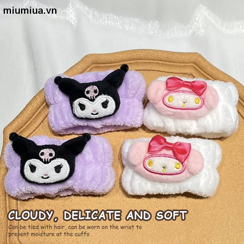 miumiuaSANRIO Băng đô đeo cổ tay co dãn thấm hút tốt phụ kiện rửa mặt chống tràn nước