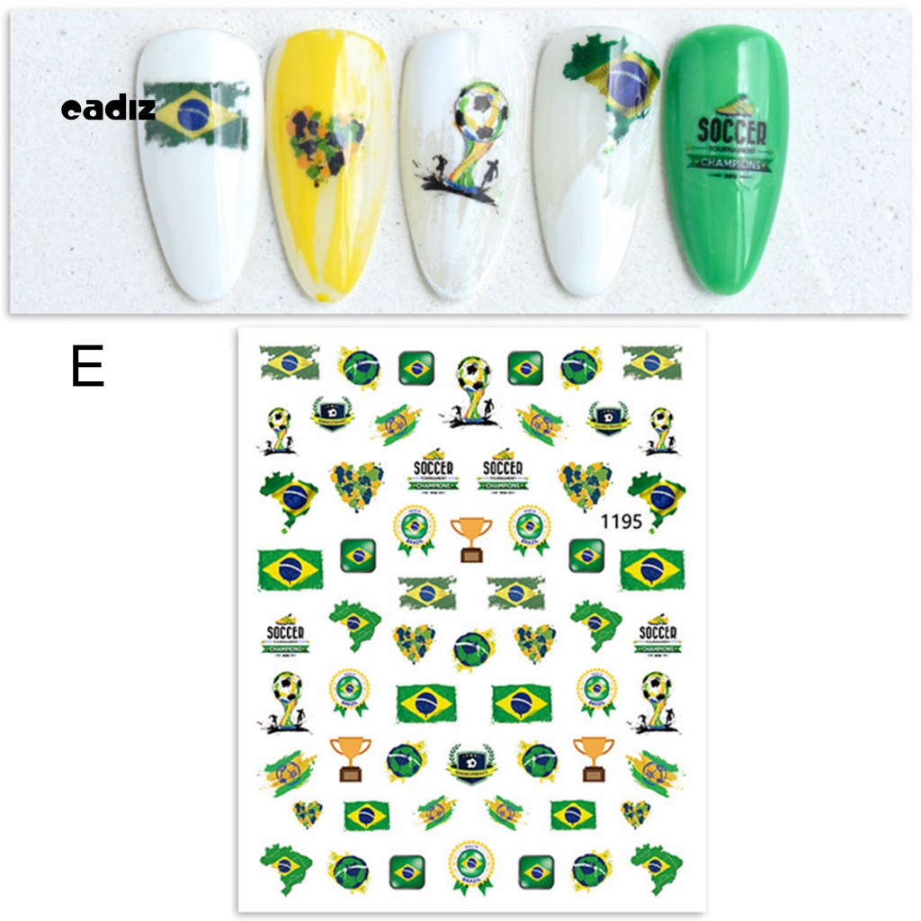 Miếng Dán Trang Trí Móng Tay Tự Dính Không Mùi Họa Tiết Bóng Đá