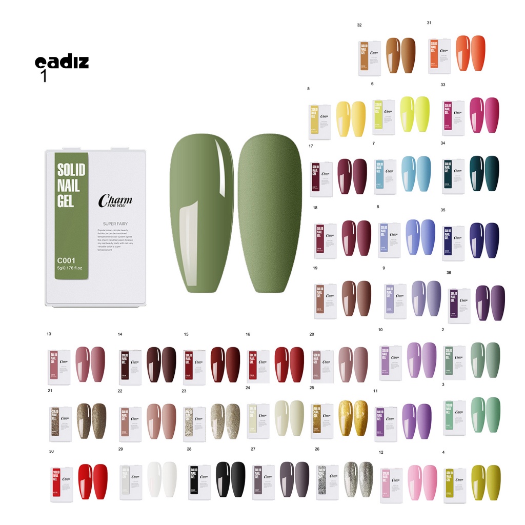 Bảng Màu Trang Trí Móng Nghệ Thuật 5g Màu Trơn Xinh Xắn