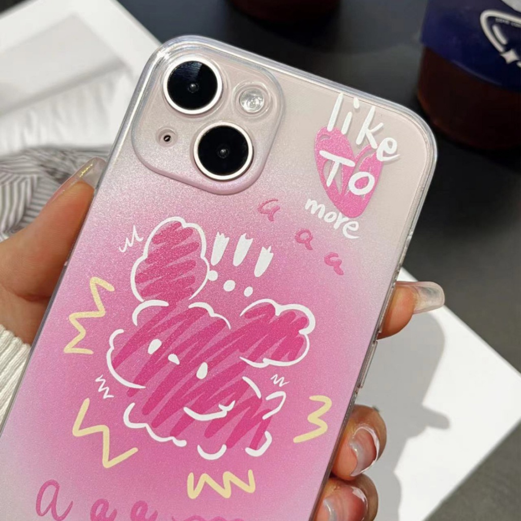✅Ốp Điện Thoại Màu Hồng Trong Suốt Hình Chú Chó Cho Iphone 12 promax 13Pro 1114 1ECL