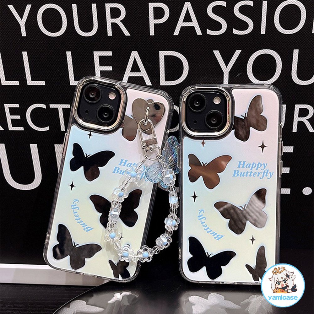 Ốp Điện Thoại Cho Iphone 11 14 Pro Max TPU Họa Tiết Bươm Bướm Màu Gradient Tráng Gương Sang Trọng Cho Iphone 15 11 Pro Max/12/12 Pro Max/13/13 Pro/13 Pro Max /14/14 Pro Max