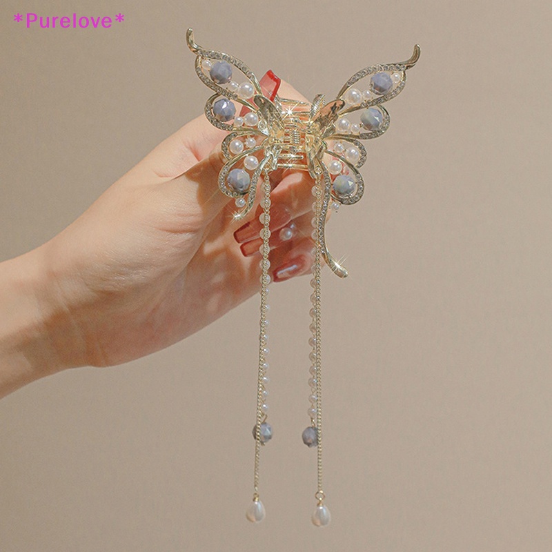 Kẹp Tóc Hình Bướm Đính Ngọc Trai Thời Trang Hàn Quốc Dành Cho Nữ Mới