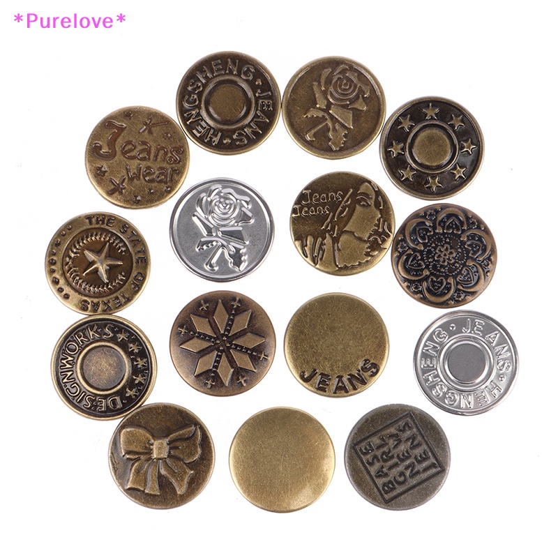 1 Bộ Nút Kim Loại 17mm Thay Đổi Quần Jean Tiện Dụng Mới