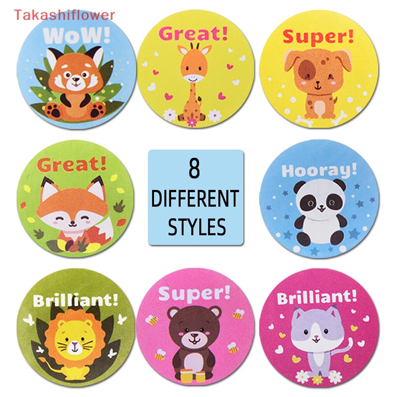 Bộ 500 Miếng Dán Hình Động Vật Dễ Thương Dùng Làm Phần Thưởng Cho Giáo Viên