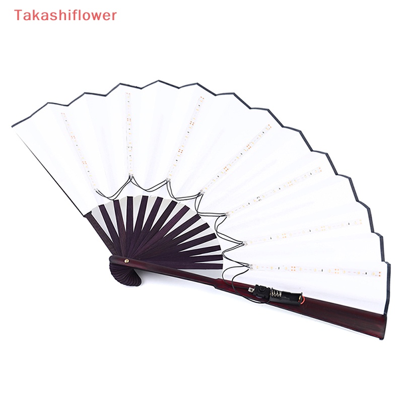 (Takashiflower) Quạt Nhảy Múa Có Đèn LED Phát Sáng Ban Đêm Cho Lễ Hội / Giáng Sinh / Tiệc Tùng /