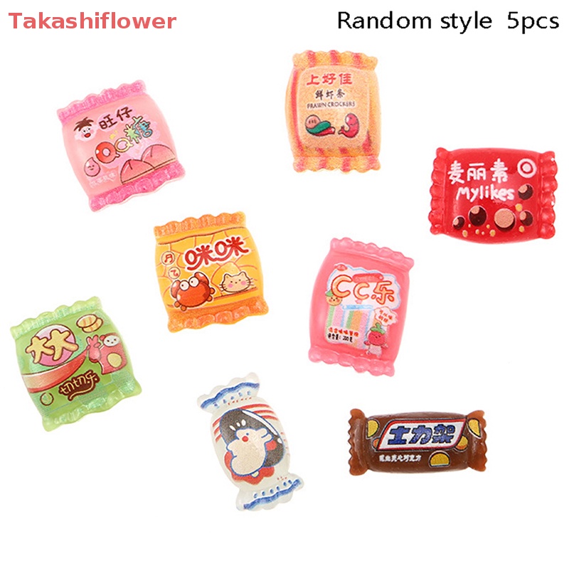 (Takashiflower) Set 5 Kẹo Sô Cô La Resin Nhân Tạo Đáng Yêu